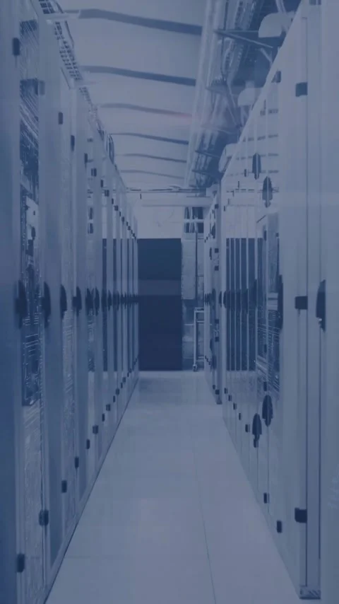 Animation of data processing over computer servers Stock Footage 342812191