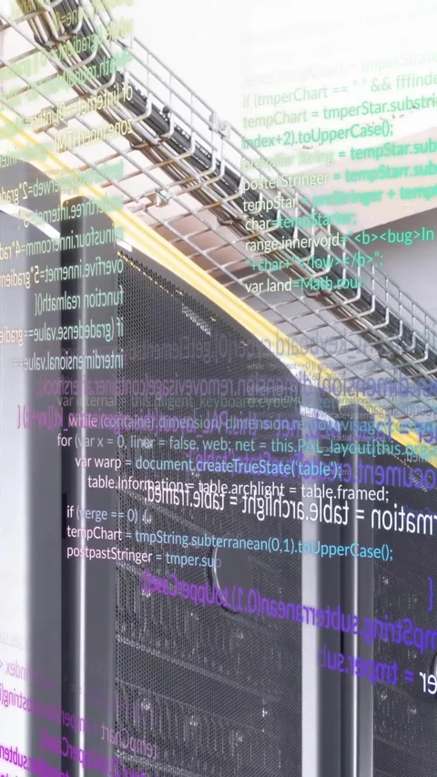 Animation of data processing over computer servers Stock Footage 343082827