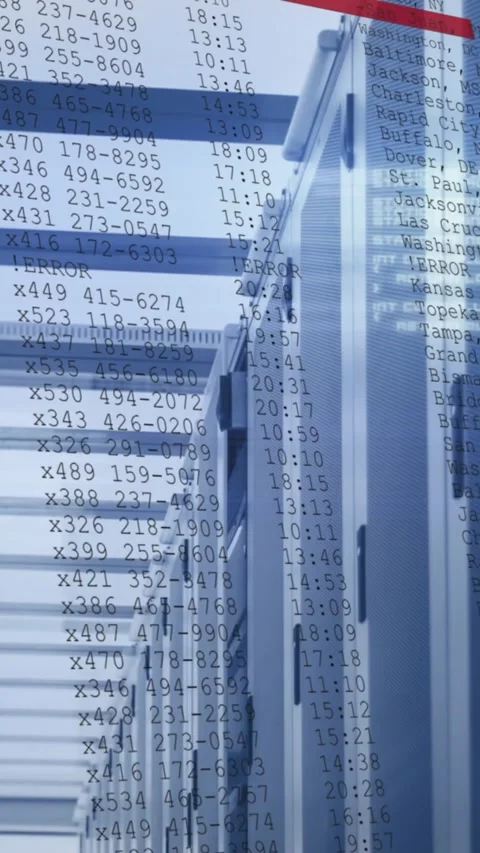 Animation of data processing over computer servers Stock Footage 343091438