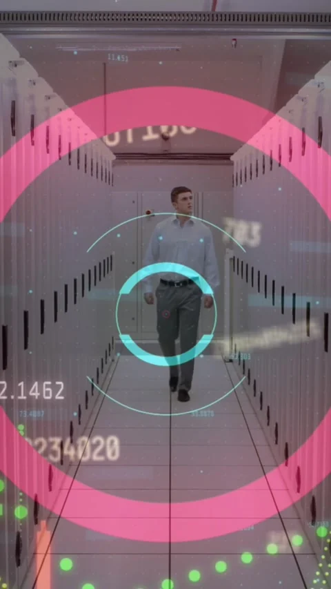 Animation of data processing over computer servers Stock Footage 343615091