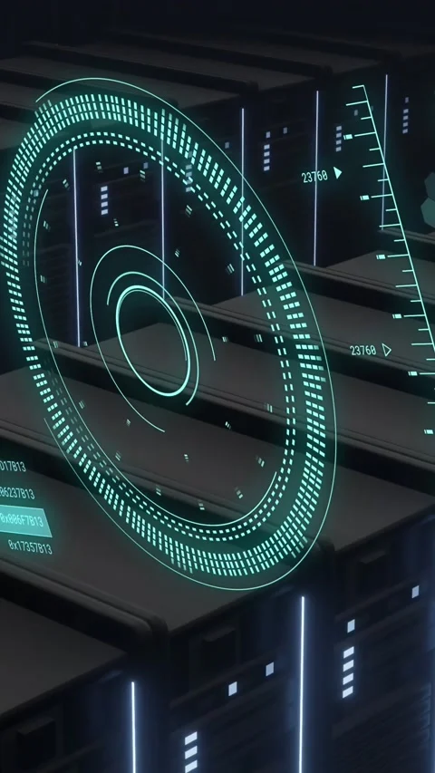 Animation of data processing over computer servers Stock Footage 343641270