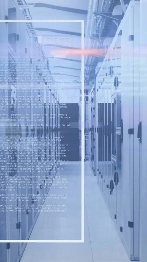 Animation of data processing over computer servers Stock Footage 343644409