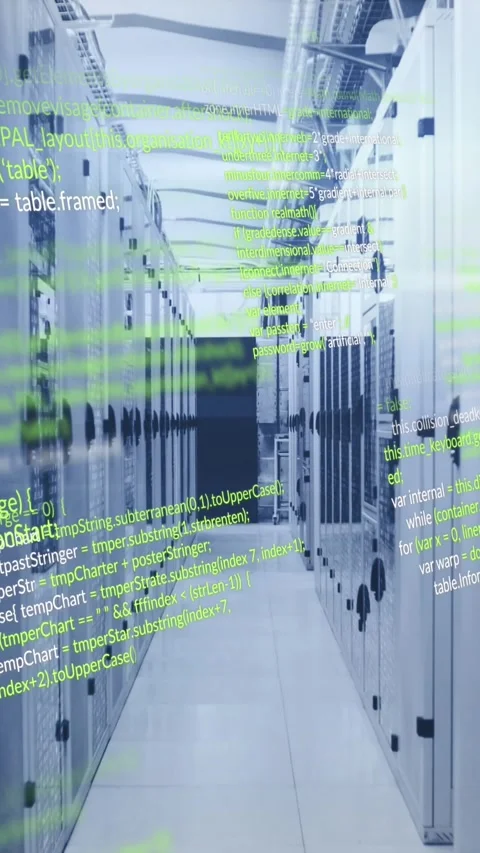 Animation of data processing over computer servers Stock Footage 343739697