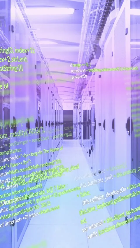 Animation of data processing over computer servers Stock Footage 343780133