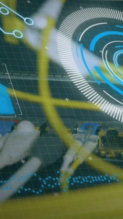 Animation of data processing over computer wires Stock Footage 343866842