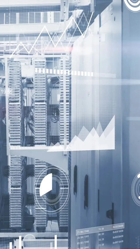 Animation of data processing over computer servers Stock Footage 343867826