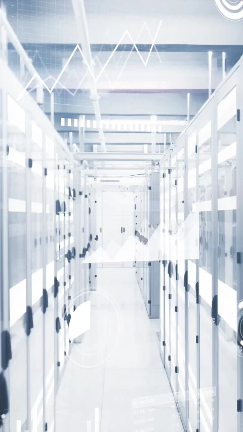 Animation of data processing over computer servers Stock Footage 343867829