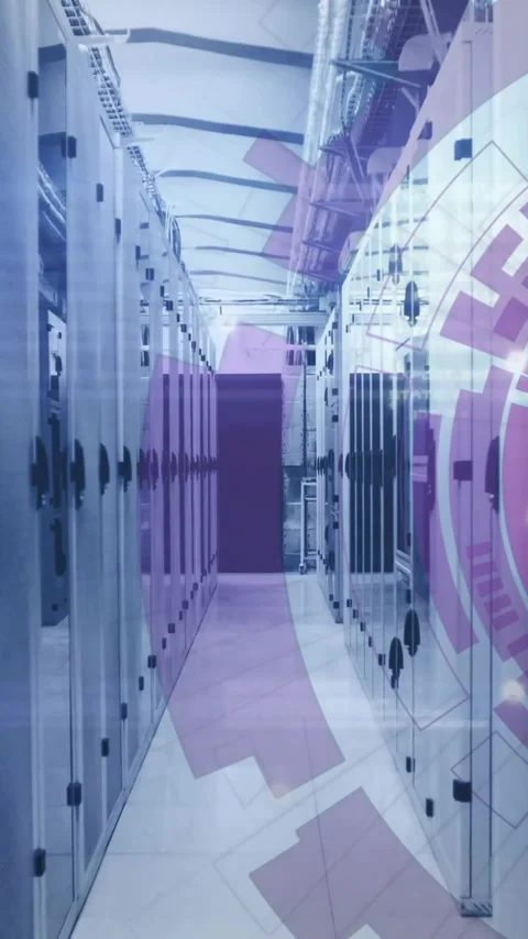 Animation of data processing over computer servers Stock Footage 343888294