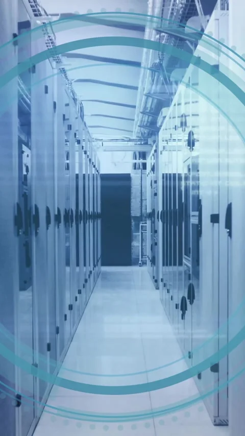 Animation of data processing over computer servers Stock Footage 343888297