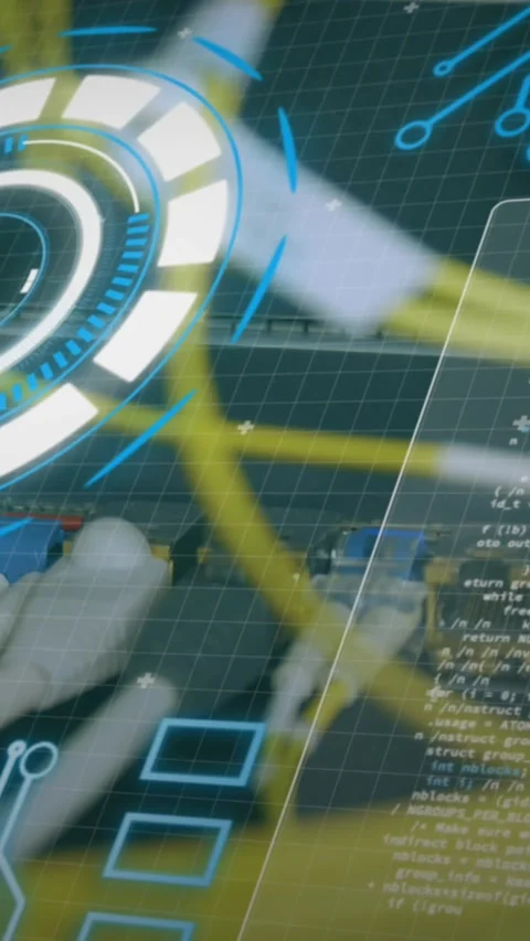 Animation of data processing over computer wires Stock Footage 343901969