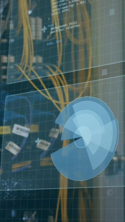 Animation of data processing over computer wires Stock Footage 343901974