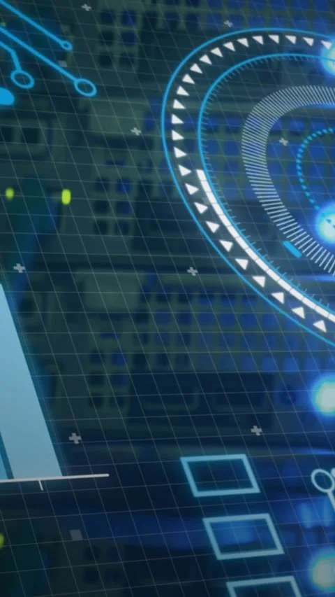 Animation of data processing over computer wires Stock Footage 343901975