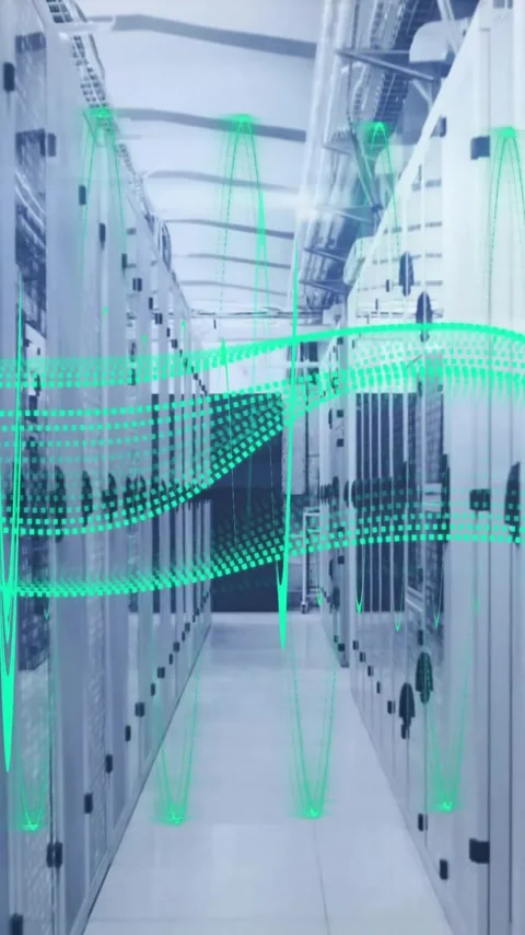 Animation of data processing over computer servers Stock Footage 343919337