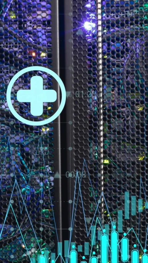 Animation of data processing over computer server Stock Footage 343920158