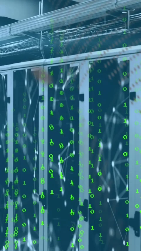 Animation of data processing over computer servers Stock Footage 343955596