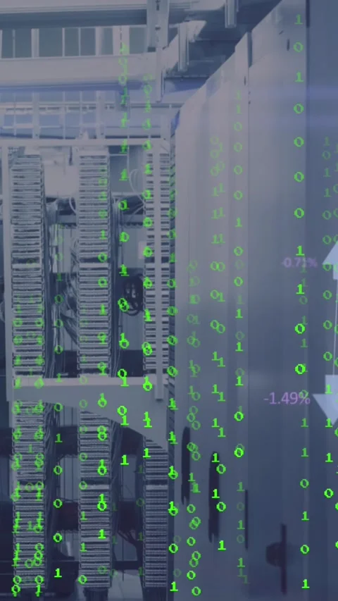 Animation of data processing over computer servers Stock Footage 343955598