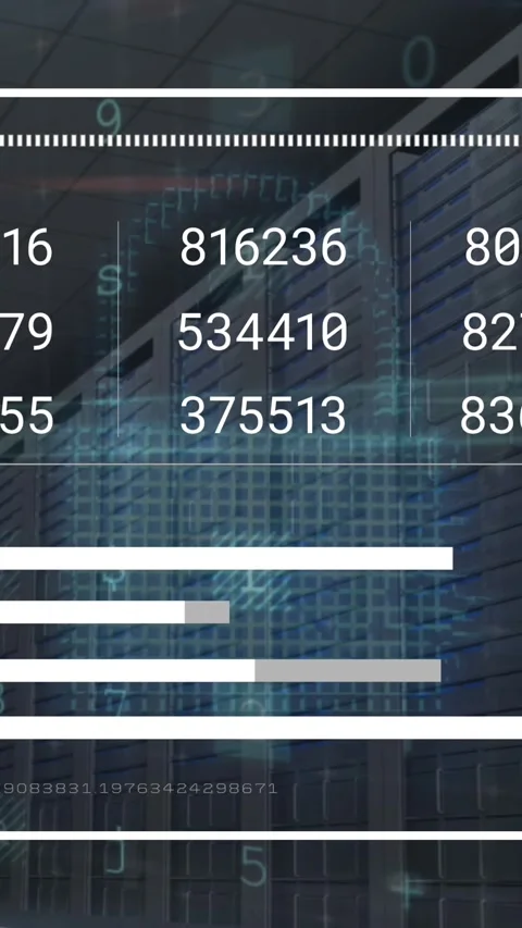 Animation of data processing over computer servers Stock Footage 343955653