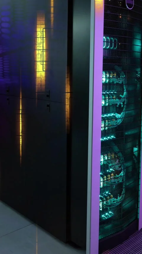 Animation of data processing over computer servers Stock Footage 343996323