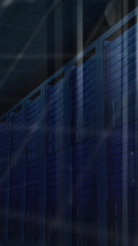 Animation of data processing over computer servers Stock Footage 343996403