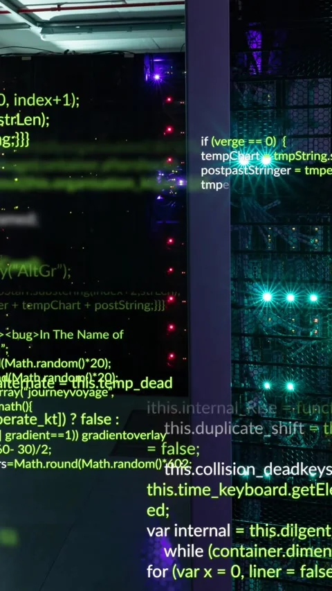 Animation of data processing over computer servers Stock Footage 343996407