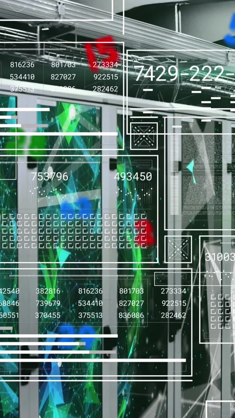 Animation of data processing over computer servers Stock Footage 344011994