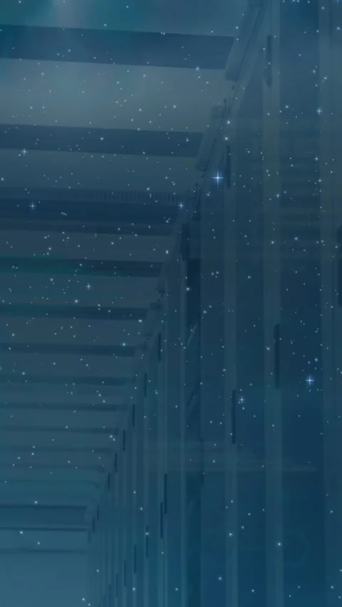 Animation of data processing over computer servers Stock Footage 344243435