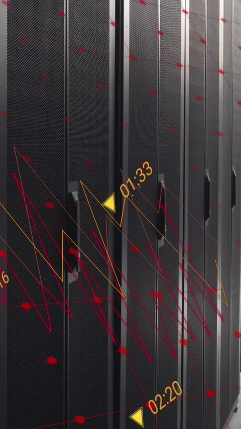Animation of data processing over computer servers Stock Footage 344369665