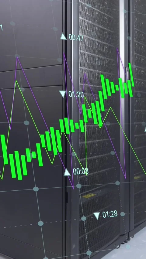Animation of data processing over computer servers Stock Footage 344369670
