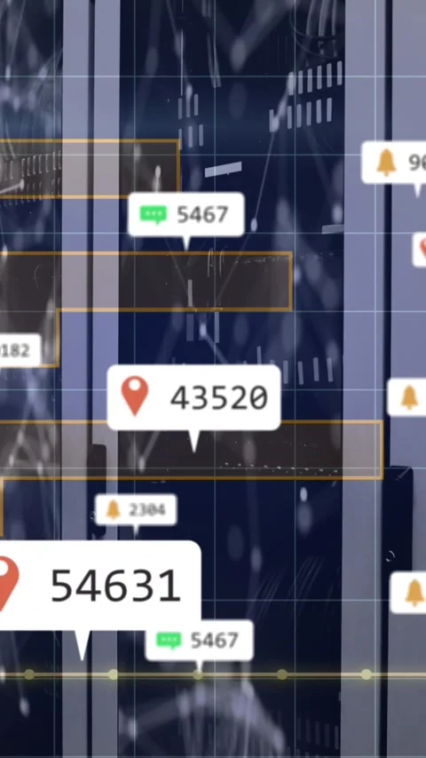 Animation of data processing over computer servers Stock Footage 344369933