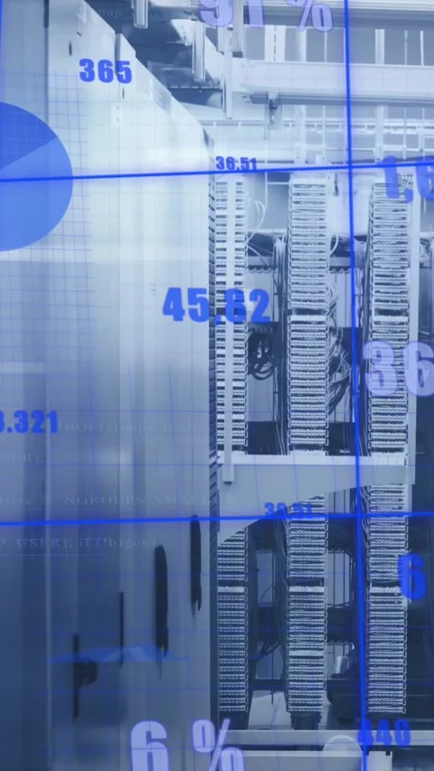 Animation of data processing over computer servers Stock Footage 344369979