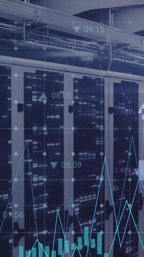 Animation of data processing over computer servers Stock Footage 344402656