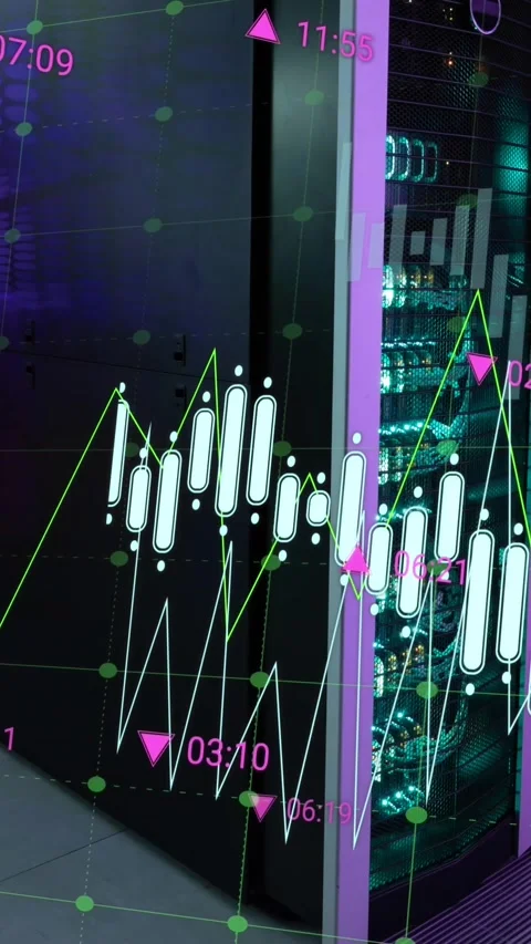 Animation of data processing over computer servers Stock Footage 344402657