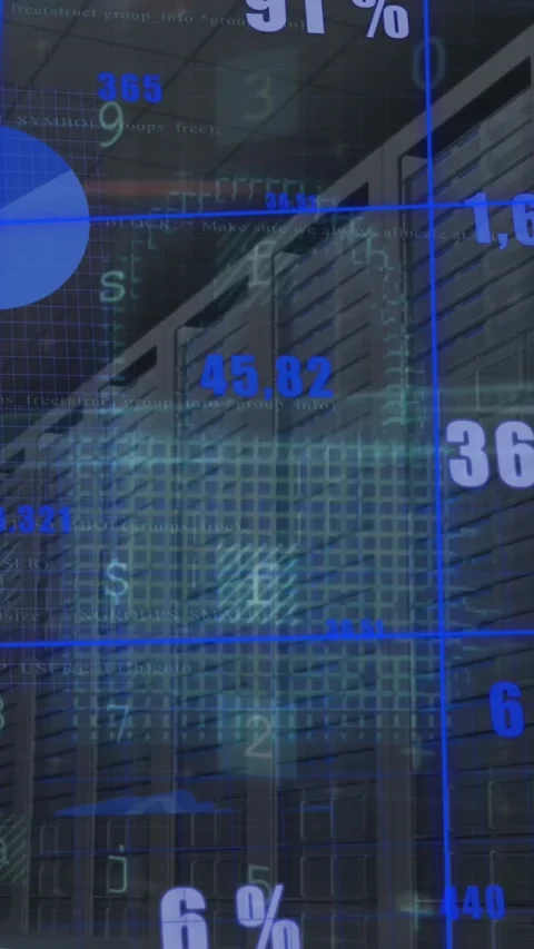 Animation of data processing over computer servers Stock Footage 344402871