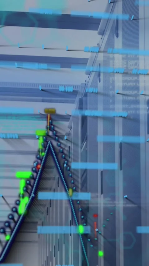 Animation of data processing over computer servers Stock Footage 344402877