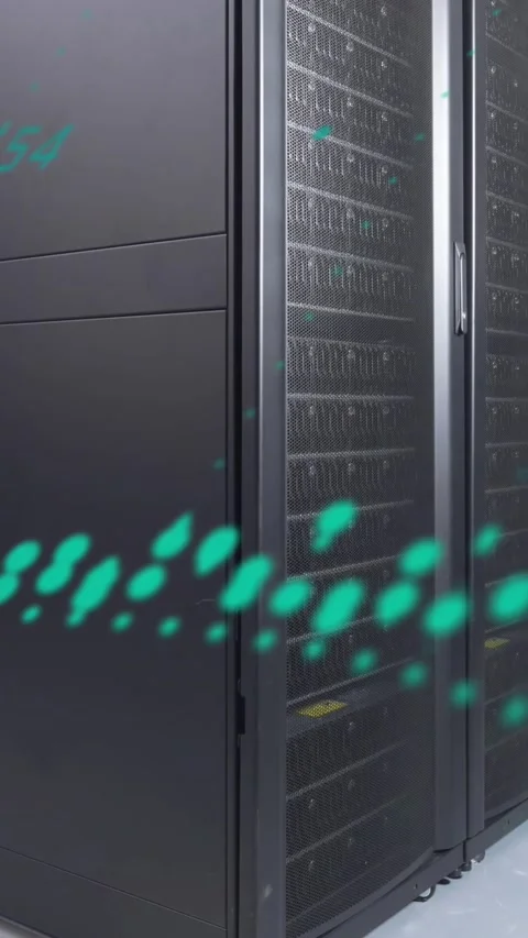 Animation of data processing over computer servers Stock Footage 344614620