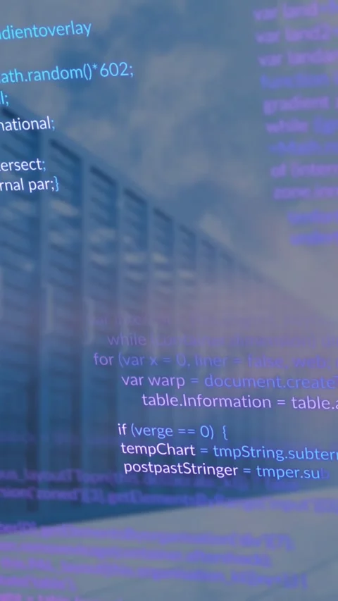 Animation of data processing over computer servers Stock Footage 344636089