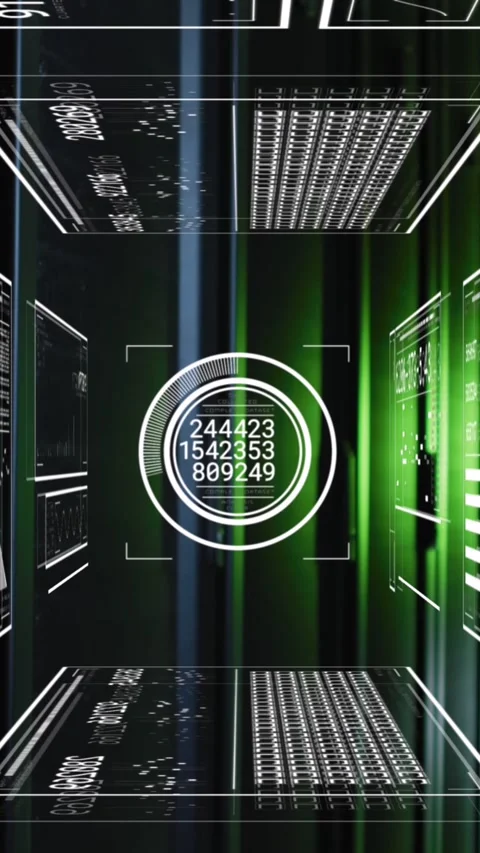Animation of data processing over computer servers Stock Footage 344723111
