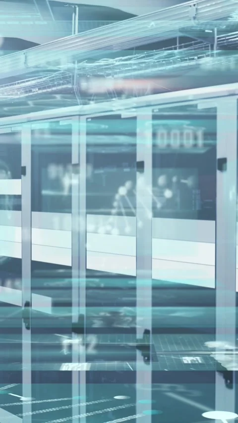 Animation of data processing over computer servers Stock Footage 344745510
