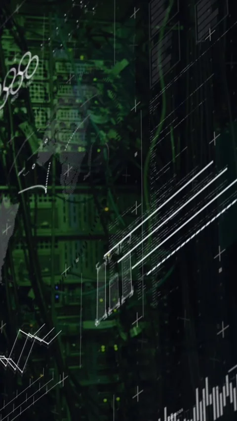 Animation of data processing over computer servers Stock Footage 344745851