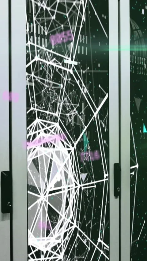 Animation of data processing over computer servers Stock Footage 344765767