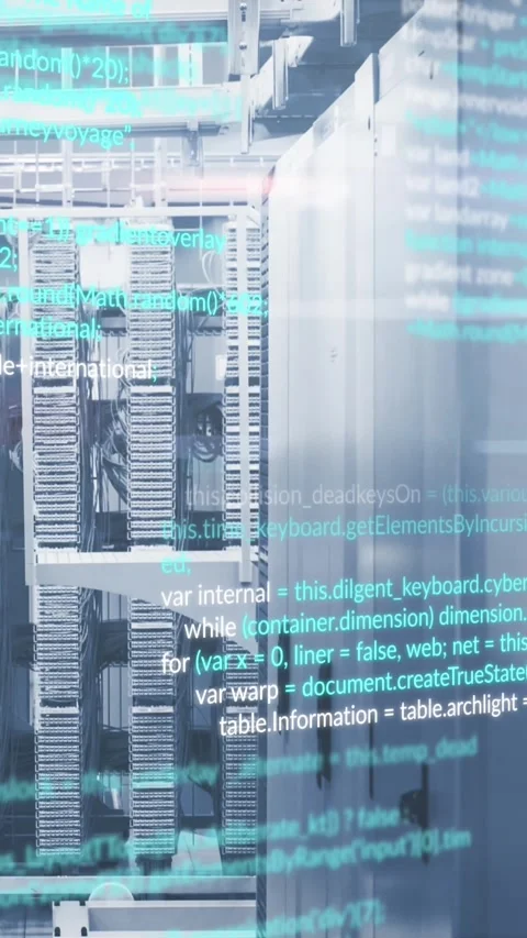 Animation of data processing over computer servers Stock Footage 344774714
