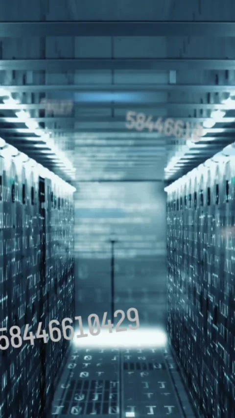 Animation of data processing over computer servers Stock Footage 344783142