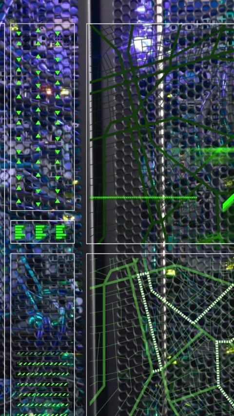 Animation of data processing over computer server Stock Footage 344783487