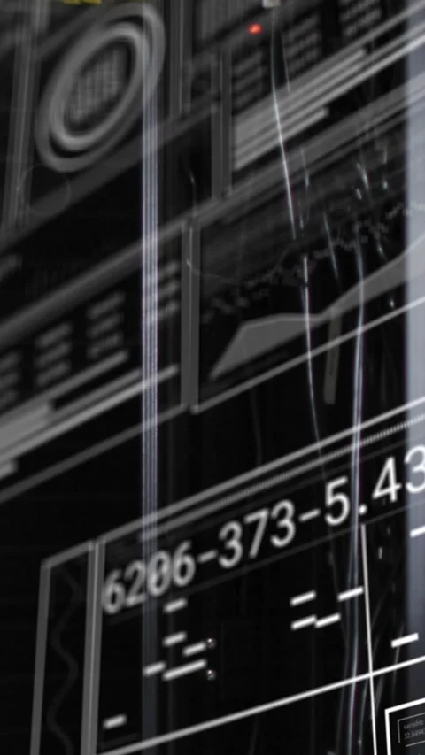 Animation of data processing over computer servers Stock Footage 344783490
