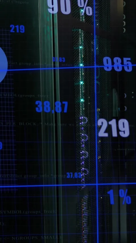 Animation of data processing over computer servers Stock Footage 344783493