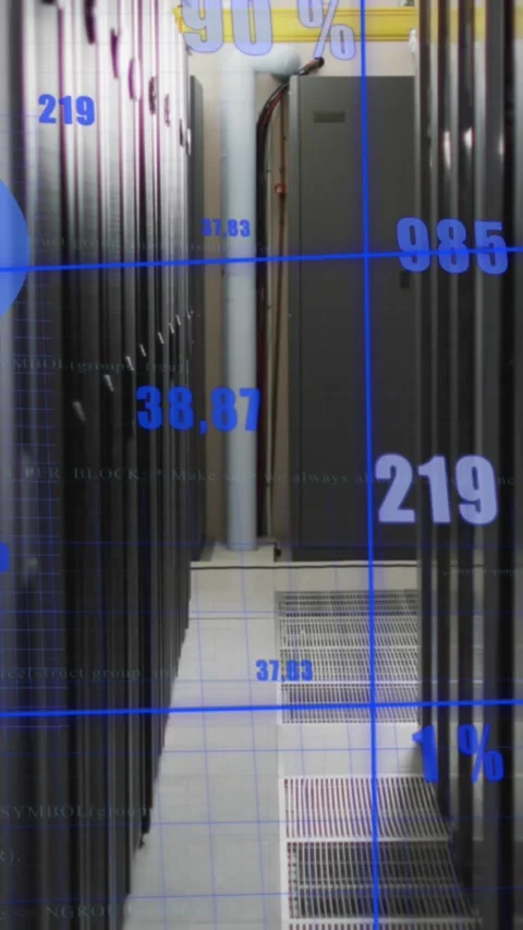 Animation of data processing over computer servers Stock Footage 344783496