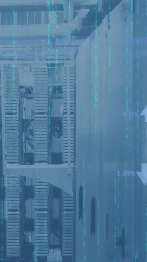 Animation of data processing over computer servers Stock Footage 344803107