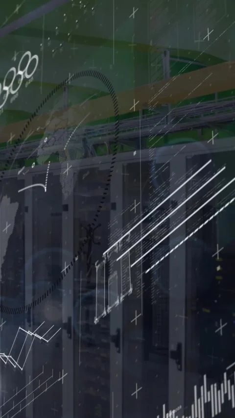 Animation of data processing over computer servers Stock Footage 344803199