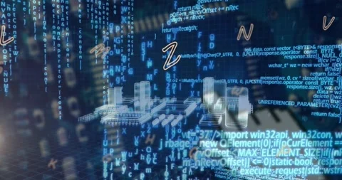 Animation of data processing over computing board Stock Footage 330336952