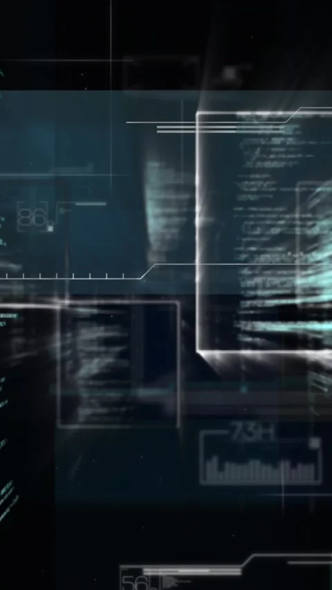 Animation of data processing over dark background Stockbeeldmateriaal 322084114